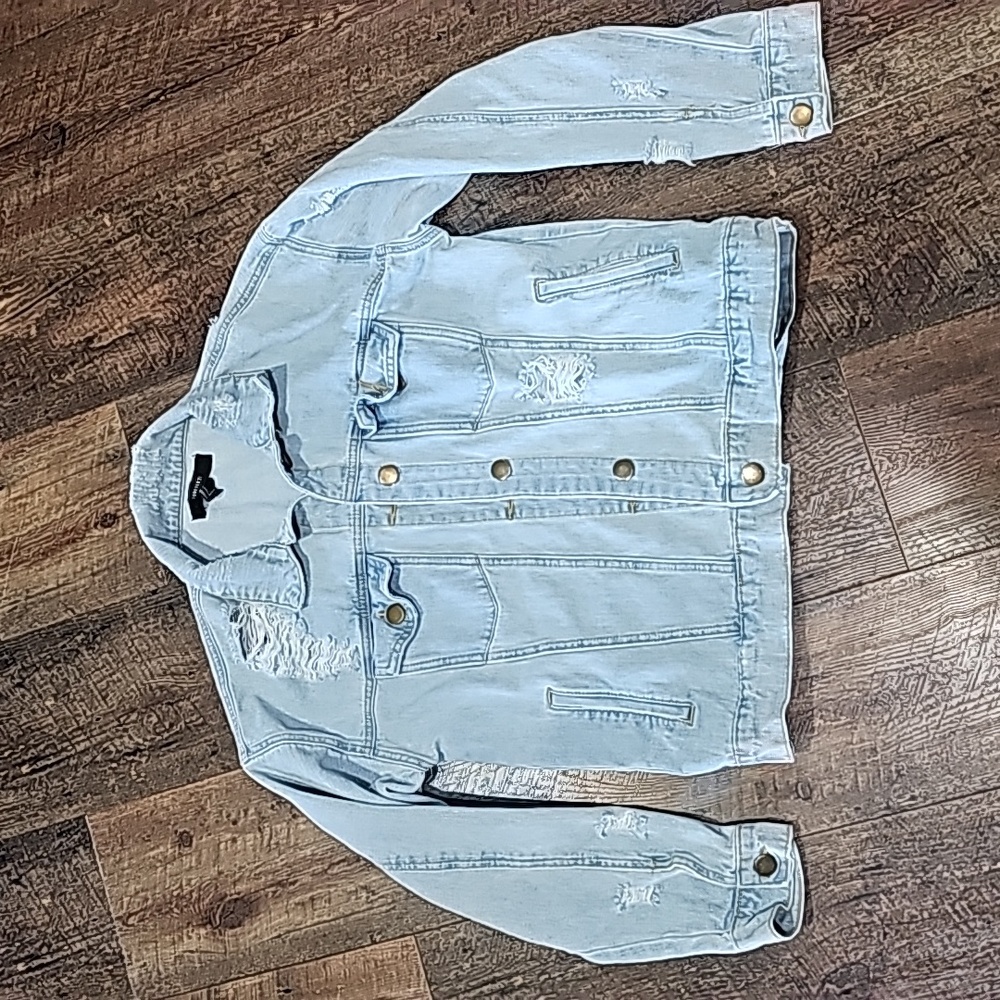 Forever 21 Denim Jean Jacket Light Blue Women's Size Small